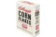 XL Kelloggs Corn Flakes Retro Embossed German Made Tin Storage Box
