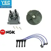 YEC & NGK Ignition Kit Distri.Cap Rotor&Wire Set for Honda Civic Si;1.6L 99-00