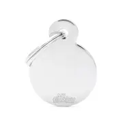 My Family Basic Circle Pet Tag Collar Accessory Chromed - 2 Sizes