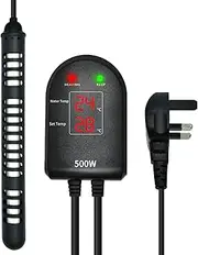 SZELAM Aquarium Heater 500W Fish Tank Heater with Separate Temperature Controller and Dual LED Displays, Tropical Fish Heater with Protective Case Suitable for 350-550L Fish Tank