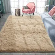 Fluffy Area Rugs, Beige Shag Rug for Bedroom, Plush Furry Rugs for Living Roo...