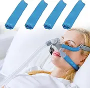 4-Packs Satin Mask Strap Covers,Face Cushion Cover for Strap Headgear,Universal and Reusable Comfort Pads, CPAP Accessories & Supplies Mask Cover Headgear Pads for Reducing Red Marks(Blue)