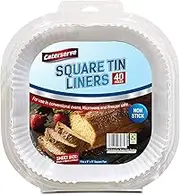 Square Tin Liners 9 Inch - 40 Non-Stick Paper Liners for Baking and Roasting Vegetables - Compatible With Conventional Ovens, Microwave, Freezer Safe - Ideal for Home Use, Catering