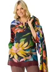 [Fella Hamilton] Allure 3/4 Sleeve Popover Tunic in Dark Multi