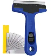 Razor Blade Scraper, 4" Scraper Tool with 10 Extra Replacement Metal Blades