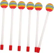 JOINPAYA 6pcs Lightweight Lollipop Shape Drumsticks Durable Plastic Percussion Mallets for Tongue Drum Xylophone and Music Practice for Beginners and Young Musicians