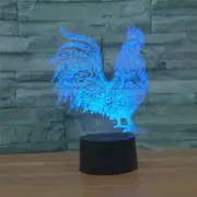 Rooster Shape 3D Colorful LED Vision Light Table Lamp, Touch Version