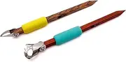 The Original DiamondCore Tools: 2-Pack Pottery Carving Tool Set ‚ P1 & X2, Clay Sculpting, Ceramic Trimming, Sgraffito, Fluting (Set 1)