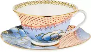 Butterfly Bloom Blue Peony Fine Bone China Teacup & Saucer Set