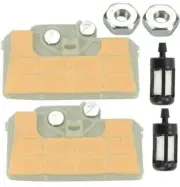 6Pcs STIHL 029 039 MS440 MS460 Chainsaw AIR Filters Cleaner, Gas Filters & Bolts