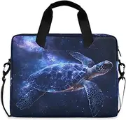 Quteprint Galaxy Space Turtle 15.6 Inch Laptop Bag Briefcase for Business, Water-Resistant Computer Bag Fits 14-16 Inch Notebook for Men Women, Office Travel Work Backpack, Multi, 40x7.5x30cm