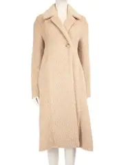 Beige Alpaca Wool Trench Coat