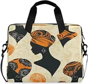 Quteprint African Woman Print 15.6 Inch Laptop Bag Briefcase for Business, Water-Resistant Computer Bag Fits 14-16 Inch Notebook for Men Women, Office Travel Work Backpack, Multi, 40x7.5x30cm