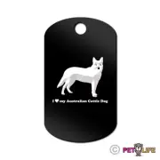 I Love My Australian Cattle Dog Engraved Keychain GI Tag dog heeler