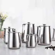Stainless Steel Milk Frothing Pitcher with Lids Coffee Barista Kettle Latte