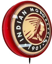 Indian Motorcycle 1901 LED Bar Lighting Wall Sign Light Button RED