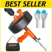 Manual & Drill-Operated 50ft Drain Snake - Effortless Clog Removal Tool