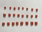 Elegant French style Press-On Nails - Full Cover French Fake Nails with Luxury Glitter Sequins, Long-Lasting White Gradient, Short Length Squoval False Nails with Glitter Sequins Accent, 24Pcs Set