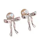 Fashion Pearls Bowknot Earrings Fashion Piercing Earrings Simple Ear