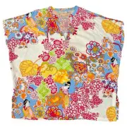 Natori Geisha Garden Mandarin Tunic Top Large NWT V Neck Sleep Lounge
