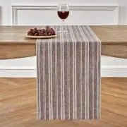 Stripe Linen Table Runner 36 14 x 36 Inch Burgundy & White Chelsea Stripe