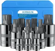 10Pcs XZN Triple Square Spline Bit Socket Set 4MM-18MM, 50BV30 CR-V Drive Socket