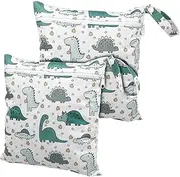 PEPLAYTAL 2pcs Diaper Caddy Organizer Cartoon Prints Reusable Wet Bag for Diapers Nursing Supplies Portable Storage Bag