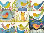 Festival of The Nine Birds 1000-Piece Jigsaw Puzzle for Adults by Cross & Glory | Colourful Collage of Individual Bird Artwork | Vibrant and Unique | Superb Bird Enthusiasts