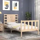 Bed Frame Bed Base with Headboard Mattress Base Bedstead Solid Wood vidaXL