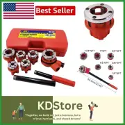 Ratcheting Pipe Threader Kit with 6 Dies - Durable Cast Iron & Ergonomic Design