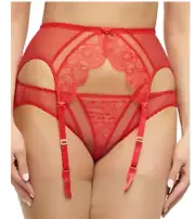 Dita Von Teese Muse Suspender Garter Belt Bottoms Red Size S/10 00282