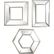 A&B Home 41355-3-DS Kirby 18.1 X 12.2 inch Silver and Mirrored Mirror, Set of 2