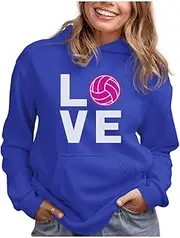 [Tstars] Eat Sleep Volleyball Repeat Hoodies for Women Fans Team Players Sweatshirt Hoodie
