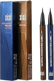 Vtrem 2 Pack Eyeliner Pencil Navy Blue/Light Brown Waterproof Liquid Eye Liner Pen Smudge Proof Slim Eyeliner Makeup Tools Long Lasting All Day