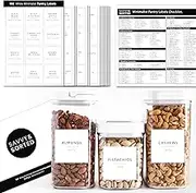 Minimalist Pantry Labels for Food Containers - 180 Food Labels for Organising Food Storage for Jars Kitchen Storage Bins - Jar Pantry Stickers for Containers