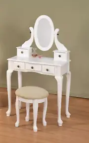 Brand New 51''H VINTAGE STYLE Vanity Set With Adjustable Mirror -WHITE- ASDI