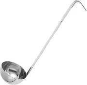 Stainless Steel Soup Ladle with Hook Integrated Measuring Spoon for Precision Cooking Seamless Design Standard Measurements for Home Restaurant Use