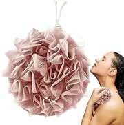 Loofah Bath Shower Sponge, Bath Mesh Pouf Shower Ball, Wash Back Glove with Hangable Rope for Girls Men Boys Teens Youth Children