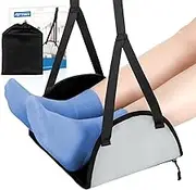 Forzacx Airplane Footrest (Latex Cushion), Adjustable Detachable Multifunctional Foot Hammock, Portable Airplane Desk Foot Hammock for Air Plane Flying Long Flight to Relax Your Feet and Leg(Grey)