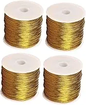 HYTROVE 4 Rolls Decorative Twine Stretch Cord for Wrapping Packaging Twine for Boxes Bags and Crafts Versatile Elastic Rope for Daily Use
