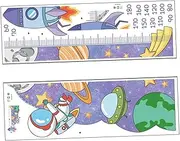 Kisangel 2 Sheets Wall Sticker Astronaut Height Measuring Decal for Durable Material for Nursery and Bedroom Decor Non Fading and Easy to Apply
