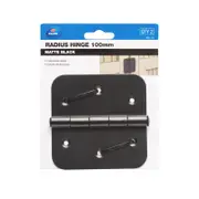 Zenith 100mm Matte Black Gate Radius Hinge - 2 Pack