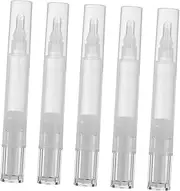 Beavorty 3sets Bottled Clear Refillable Cups Stain Tint Lip Toothpaste Gloss Wands Hydrating Juice Dispenser Liquids Bottles Spray Gel Lids Reusable Liner Labels for Tubes Pp 5pcs*3