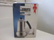 Vtg Bialetti Class 6 Cup Stovetop Moka Pot Polished Stainless Steel Coffee Maker