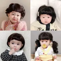 在飛比找蝦皮商城精選優惠-旦旦優選 ins爆款韓國嬰兒可愛女童短捲髮公主假髮帽兒童攝影