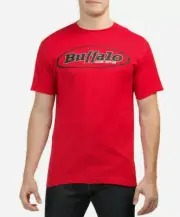 Buffalo David Bitton Mens Crew Neck T-Shirt Short Sleeve Tee (M) MEDIUM Red