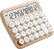 Desktop Calculator, 12 Digit Calculator, Standard Mechanical Switch Calculator with Large LCD Display, Big Button Business Calculator for Office, School, Home, Removable Keycaps (Milk Tea Color)