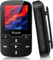 MP3 Player Bluetooth 5.3, Sports Music Player with 16GB Internal Memory, FM Radio, E-Book, Pedometer, Voice Recording and Support for up to 128GB TF/Micro SD Card