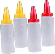 SECFOU 4Pcs Squeeze Bottles for Cake Decorating Household Icing Dispenser for Cupcakes Cookies and Pastries Reusable and Practical Baking Tool