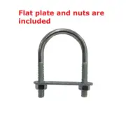 U-Bolt 3" Wide Long Boat Trailer Round Zinc U-Bolt Trailer Axle Leaf Spring